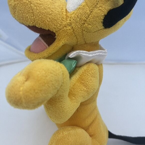 Walt Disney World Pluto Plush Stuffed Animal Green Bow Tie Castle Stamp On Paw - Picture 11 of 16